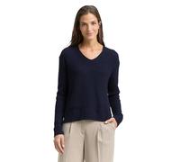 Tom Tailor Damen 1047674 RIPP Strickpullover Mit V-Ausschnitt, 10668 - Sky Captain Blue, XS EU