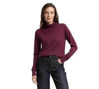 Rollkragenpullover TOM TAILOR, Damen, Gr. XXXL, rot (bordeaux rot), Obermaterial: 60% Baumwolle, 40% Viskose, unifarben, casual, regular fit taillenbedeckt, Langarm Rippbündchen, Pullover, mit Rippbün