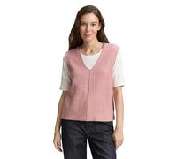TOM TAILOR Damen 1047693 RIPP Pullunder mit V-Ausschnitt, 11082-Morning Pink Melange, XS