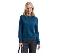 Tom Tailor Damen 1047697 Strickpullover Mit U-Boot-Ausschnitt, 13183 - Dark Petrol, XL EU