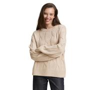 Tom Tailor - Loose Fit Strickpullover mit Zopfmuster soft taupe melange - Gr. - XXXL