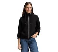 TOM TAILOR Damen 1047715 Boxy Fit Scuba Sweatjacke, 14482-Deep Black, XXL