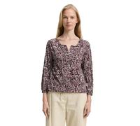 Tom Tailor - Crinkle Blusenshirt mit Muster dark red abstract dot design - Gr. - M