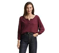 TOM TAILOR Damen 1047731 Crinkle Blusenshirt mit Muster, 38733-Berry Bordeaux Vichy Print, M
