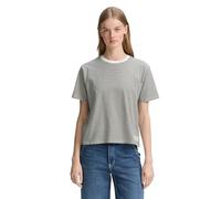 Denim Tom Tailor - Boxy Fit T-Shirt small olive white stripe - Gr. - L