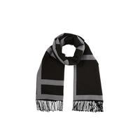 TOM TAILOR Damen 1048056 Schal mit Logodetail, 39380-Grey Black Wording, One Size