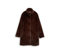 TOM TAILOR Damen 1048286 Fake Fellmantel mit Stehkragen, 27506-Dark Pecan Brown, S