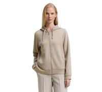 TOM TAILOR Damen 1048293 Hoodie Sweatjacke aus Scuba, 32208-Soft Taupe Grey, XS