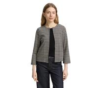 TOM TAILOR Damen 1048300 Boxy Fit Jacquard Cardigan, 38581-Black Knit Structure Stripe, XL