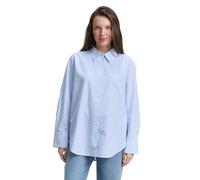 Tom Tailor Regular Fit Hemdbluse aus Lyocell-Baumwoll-Mix in Hellblau, Größe 46