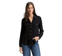 TOM TAILOR Damen 1048698 Hemdbluse Mit Brusttaschen, 14482 - Deep Black, 38 EU