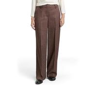 TOM TAILOR Damen 1048849 TTLEA Wide Hose in Melange-Optik, 39157-Dark Pecan Brown Structure, 38W / 30L