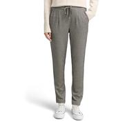 TOM TAILOR Damen 1048854 Loose Slim Jacquard Hose mit Kordelzug, 39304-Black Beige Wave Structure, 38 W/30 L