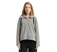 Tom Tailor - Loose Fit Sweatjacke mit Stehkragen black white argyle structure - Gr. - L