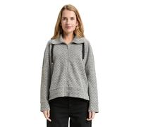 Tom Tailor - Loose Fit Sweatjacke mit Stehkragen black white argyle structure - Gr. - M