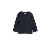 TOM TAILOR Damen Boxy Fit Sweatshirt mit 7/8-Arm, blau, Uni, Gr. L