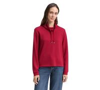 TOM TAILOR Damen 1049025 Scuba Sweatshirt mit Stehkragen, 10361-Rumba Red, XL
