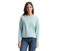 Sweatshirt TOM TAILOR, Damen, Gr. XXL, weiß moss, Sweatware, Obermaterial: 100% Baumwolle, unifarben, regular fit normal, Rundhals, Sweatshirts Sweatshirt, mit Kordelzug am Saum (55634164-XXL) weiß mo
