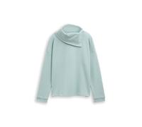 Tom Tailor Damen Sweatshirt mit Rollkragen White Moss Melange Größe L