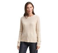 TOM TAILOR Damen 1049129 Rib Strickpullover Mit Wollanteil, 36844 - Sand Stone Beige Melange, XS EU