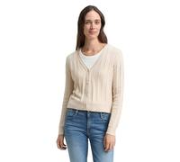 Tom Tailor Damen 1049130 Rib Cardigan Mit Wollanteil, 36844 - Sand Stone Beige Melange, XL EU