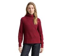 TOM TAILOR Damen 1049137 Loose Fit Rollkragenpullover, 39063-Rumba Red Melange, XL