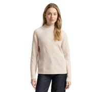 TOM TAILOR Damen 1049140 Loose Fit Strickpullover mit Stehkragen, 29517-Sand Stone Beige, M