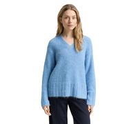 TOM TAILOR Damen 1049145 Oversize Strickpullover Mit Wollanteil, 34910 - Light Fjord Blue Melange, M EU
