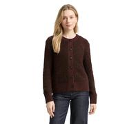 Tom Tailor - Bouclé Cardigan mit Wollanteil dark pecan brown melange - Gr. - XXXL