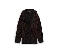 TOM TAILOR Damen 1049159 Cardigan Strickjacke, 39133-Big Brown Leo Design, XL