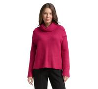 TOM TAILOR Damen 1049160 Oversize Rollkragenpullover, 39064-Dark Pink Melange, XS