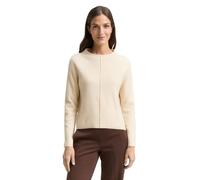 Tom Tailor Damen Cropped Strickpullover mit Stehkragen 36844 Sand Stone Beige Melange Gr. M