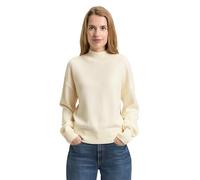 Tom Tailor Strickpullover Oversize mit Stehkragen unifarben Materialmix 47/47/6 Gr. M Whisper White