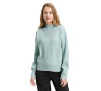 Tom Tailor - Oversize Strickpullover mit Stehkragen white moss melange - Gr. - L