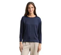 Tom Tailor Damen 1049497 Loose Fit Langarmshirt Im Material-Mix, 10668 - Sky Captain Blue, XL EU