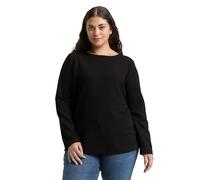 Tom Tailor - Plus Size - Sweatshirt mit Glitzer-Effekt deep black - Gr. - 50