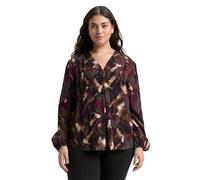 TOM TAILOR Damen 1049542 Plussize Bluse, 39033-Brown Blurry Argyle, 50 Plus