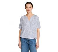 Klassische Bluse TOM TAILOR, Damen, Gr. 36, weiß small leave, Web, Obermaterial: 100% Viskose, gemustert, regular fit normal, V-Ausschnitt, gerader Abschluss, Blusen Bluse, mit All-Over Print (2995166