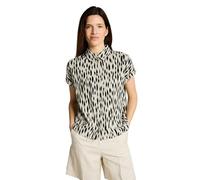 Hemdbluse TOM TAILOR, Damen, Gr. 42, sand stone beige abstract dot, Web, Obermaterial: 55% Lyocell, 45% Viskose, regular fit normal, ohne Ausschnitt, Blusen Hemdbluse, mit Knopfleiste (27298921-42) sa