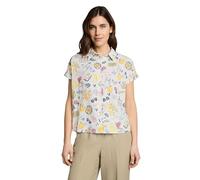 Tom Tailor - Loose Fit Bluse mit Leinenanteil summerly lemon print - Gr. - 44