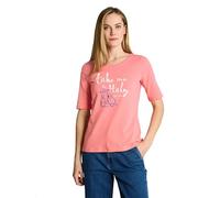 Tom Tailor Regular Fit T-Shirt aus Baumwoll-Mix mit Motiv-Print in Pink, Größe M