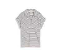 TOM TAILOR Damen 1050458 Loose Fit Jacquard T-Shirt mit Polokragen