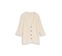 Tom Tailor - Loose Fit Cardigan mit Leinenanteil dove white - Gr. - M