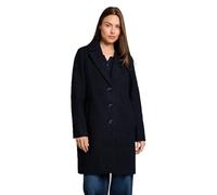 Kurzmantel TOM TAILOR, Damen, Gr. M, blau (sky captain blau), Web, Obermaterial: 100% Polyester. Futter: 100% Polyester, unifarben, regular fit ca. Mitte Oberschenkel, V-Ausschnitt, abgesteppte Kante,