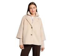 Fellimitatjacke TOM TAILOR "Regular", Damen, Gr. S, beige (cold beige), Web, Obermaterial: 54% Polyamid, 46% Polyester. Futter: 100% Polyester, unifarben, regular fit hüftbedeckend, Rundhals, Lagenopt