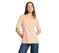 TOM TAILOR Damen T-Shirt mit Stickerei, orange, Gestreift, Gr. XXL
