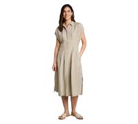 TOM TAILOR Damen Midi-Kleid mit Streifenmuster, grün, Gestreift, Gr. 38