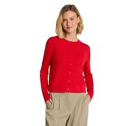 Strickjacke TOM TAILOR, Damen, Gr. XL, soft scarlet rot, Strick, Obermaterial: 55% Baumwolle, 40% Viskose, 5% Elasthan, unifarben, regular fit hüftbedeckend, Rundhals, Bündchen, Strickjacken Strickjac