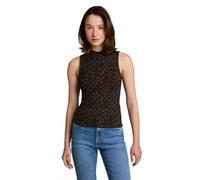 Denim Tom Tailor - Slim Fit Top mit Stehkragen brown black leo print - Gr. - XL