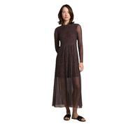 Denim Tom Tailor - Fitted Mesh Midi-Kleid mit Animal-Print brown black leo print - Gr. - M